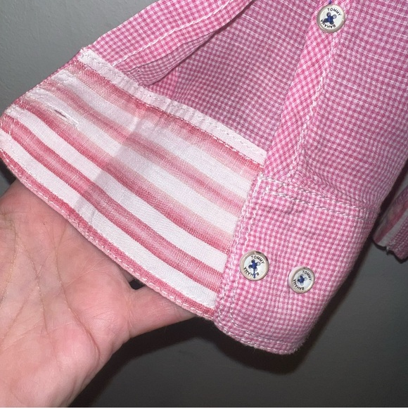 Tommy Bahama Shirt Mens XXL Pink Gingham Linen Blend Lightweight Casual - MINT - Picture 9 of 12